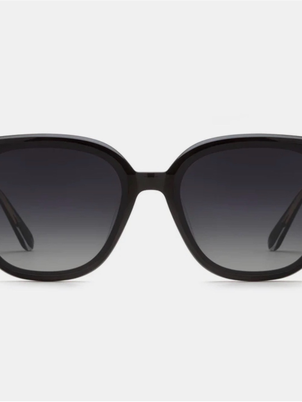 KREWE Dede Nylon Oversized Black Frame Sunglasses with Gradient Smoke Lenses
